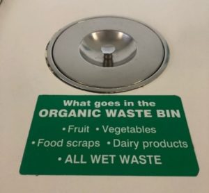 organic waste disposal built into library staff kitchen