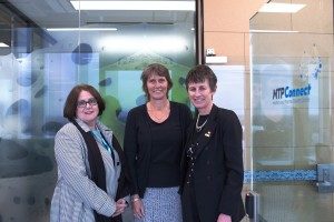 (L-R) MTPConnect CEO Sue MacLeman, MDRI Director Professor Karen Reynolds, and MTPConnect Chair Dr Bronwyn Evans at the launch of MTPConnect’s SA Hub at Tonsley.