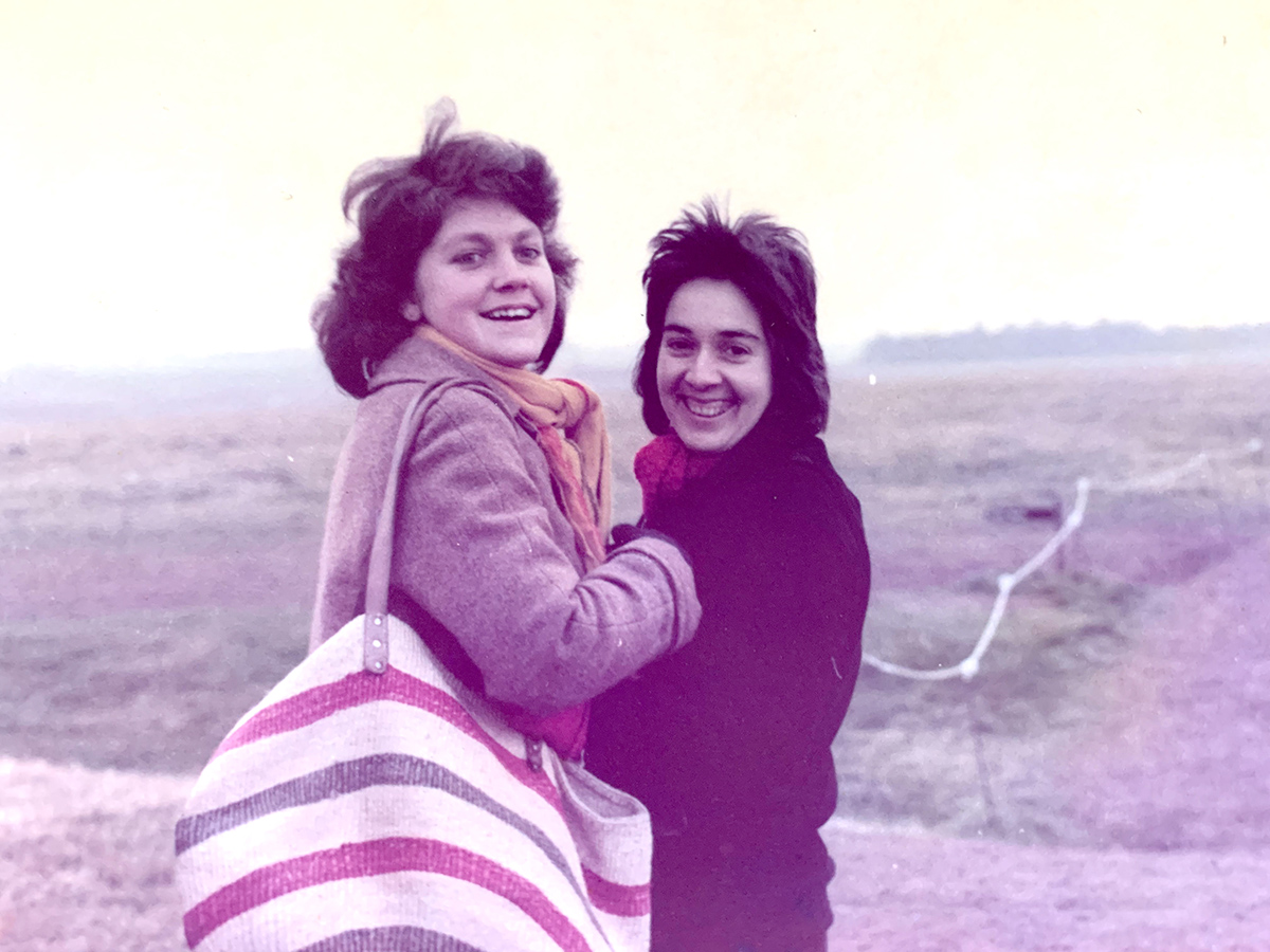 Glenda Shaw with lifelong friend Glenys Rowe in England, 1980.