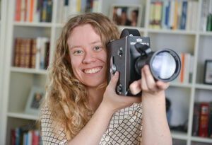 Madison Siegertsz holding film camera