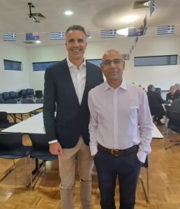 Nasir Hussain at a multicultural event with Premier Peter Malinauskas
