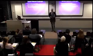 Professor Richard Rosenkranz speaking to people in a lecture theatre