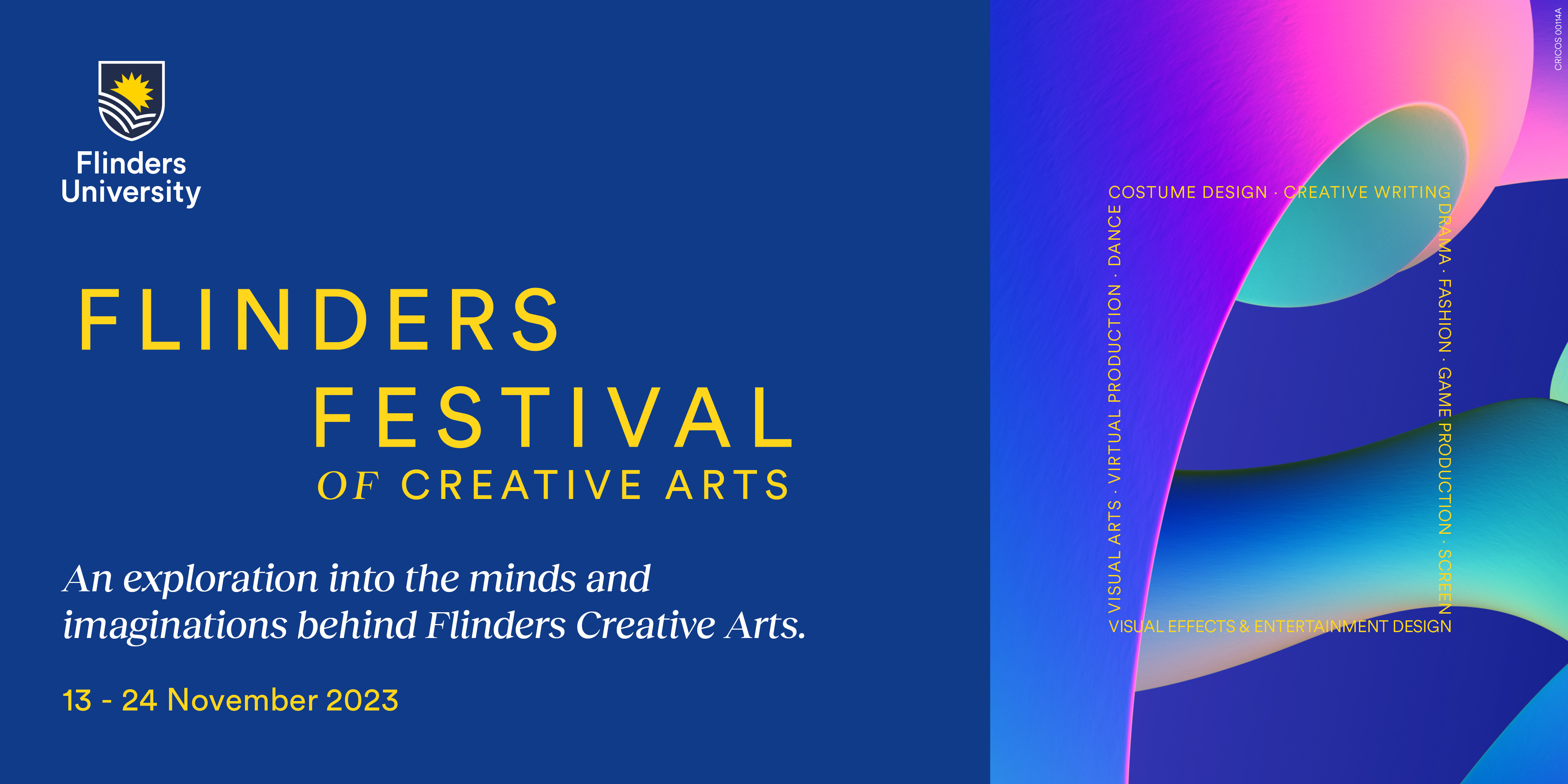 Flinders Festival of Creative Arts. 13 - 24 November 2023