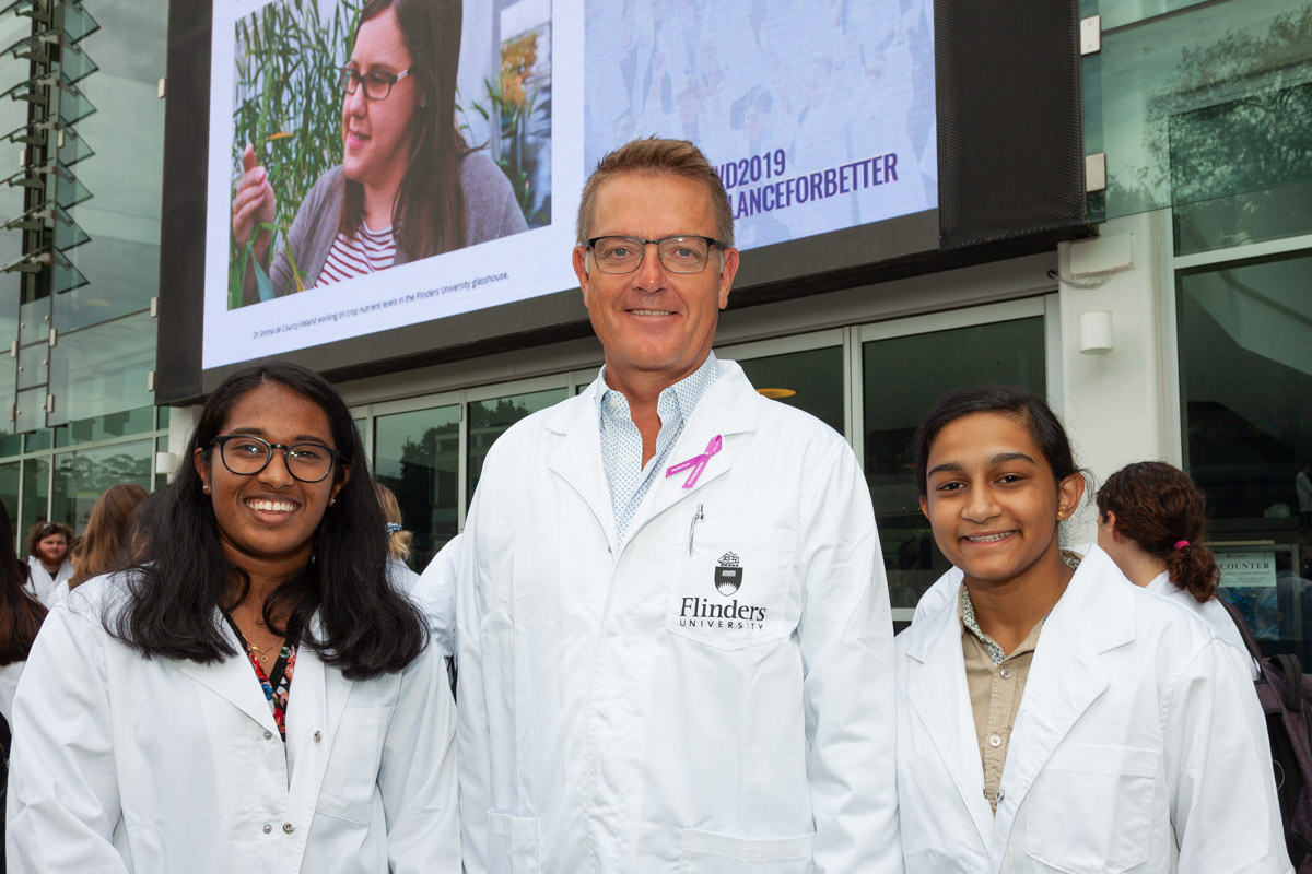 Celestine Cherupallil (left), first year Bachelor of Science (Honours) (Nanotechnology) and Deepthi Paul (right), first year Bachelor of Engineering (Robotics) (Honours) are both previous winners of the Cochlea Aurora photo content, which helped seal their decision to study STEM at Flinders.