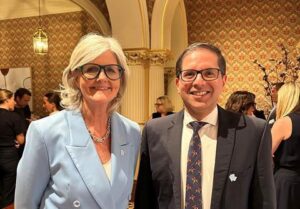 The Governor General of Australia, Her Excellency the Honourable Ms Sam Mostyn (left), and Associate Professor Mihir Wechalekar.