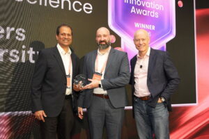 From left to right: Sujoy Banerjee, Flinders Senior IDS Integration Specialist, Sebastian Hassell, Flinders’ Senior Solution Architect, and Chris Hallenbeck, Boomi Senior Vice President and General Manager of AI & Platform.