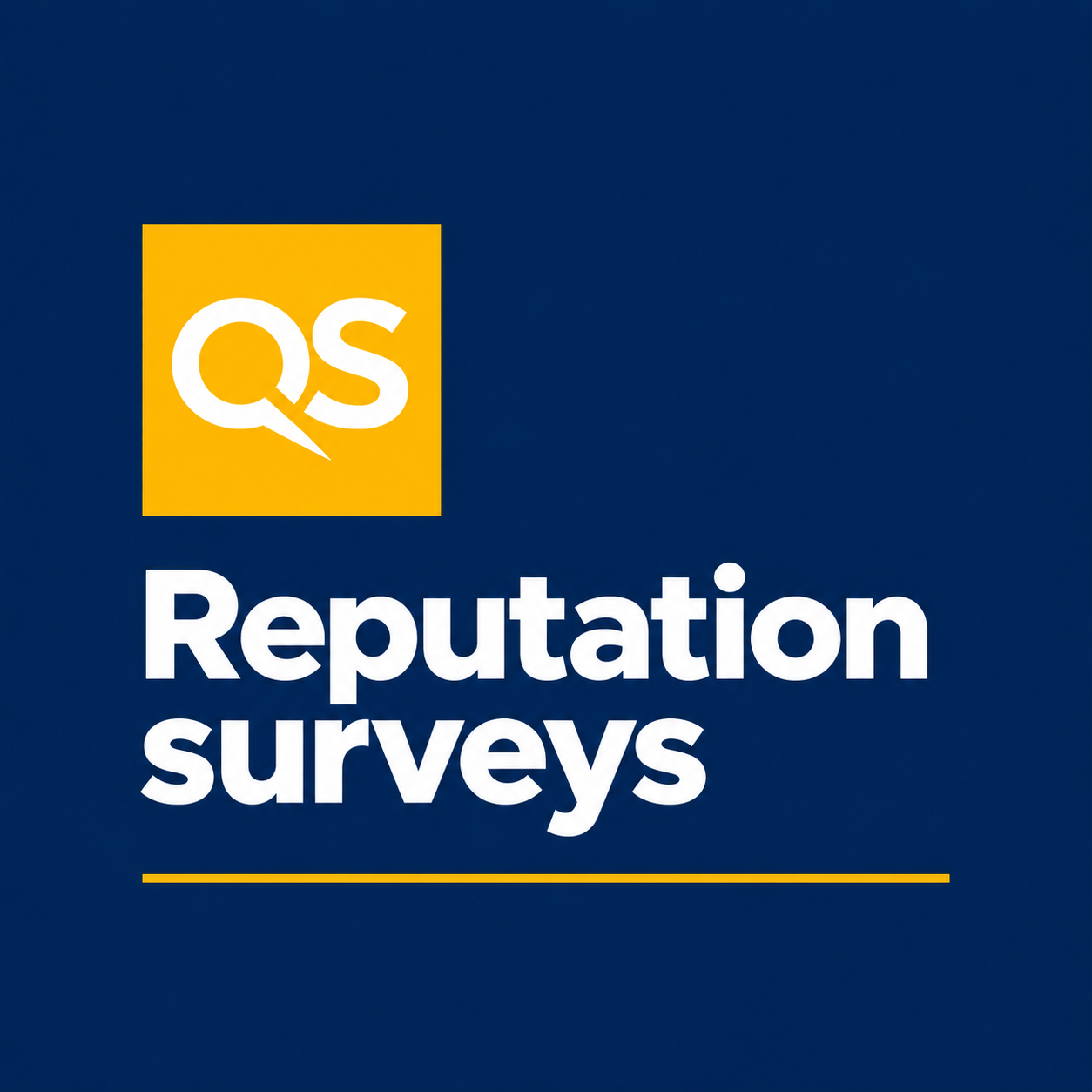 A graphic that says 'QS Reputation surveys'