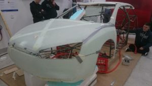 Solar car under construction