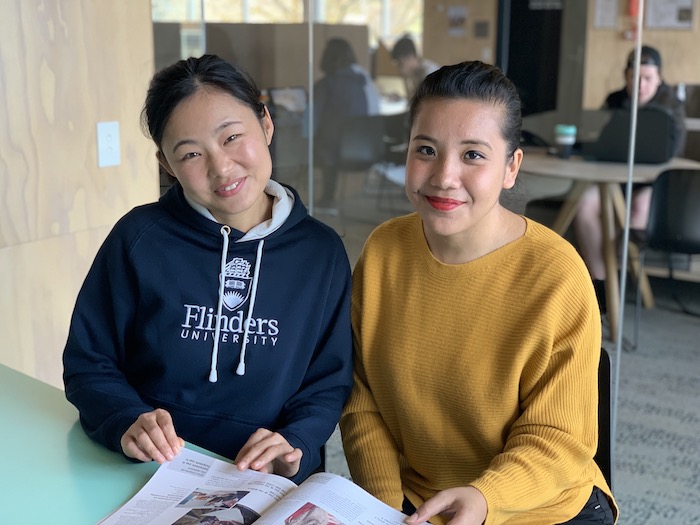 Junfang and Sajana - Flinders Business Students