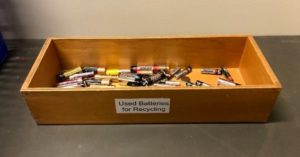 box to collect used batteries