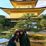 Stephanie (right) at Kinkakuji (Golden Temple) in Kyoto