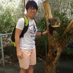 Ho Ching with a koala at Cleland Wildlife Park