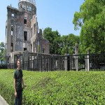 Weekend in Hiroshima - Sam at the Peace Park - both a beautiful and moving place