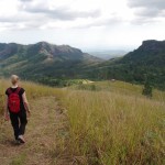 Walking back down to Abaca Village from the grasslands