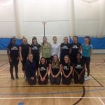 Some of my netball team mates at our final training session at the U. of Leicester 