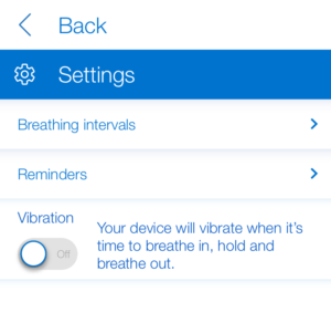 Breathe App - Settings