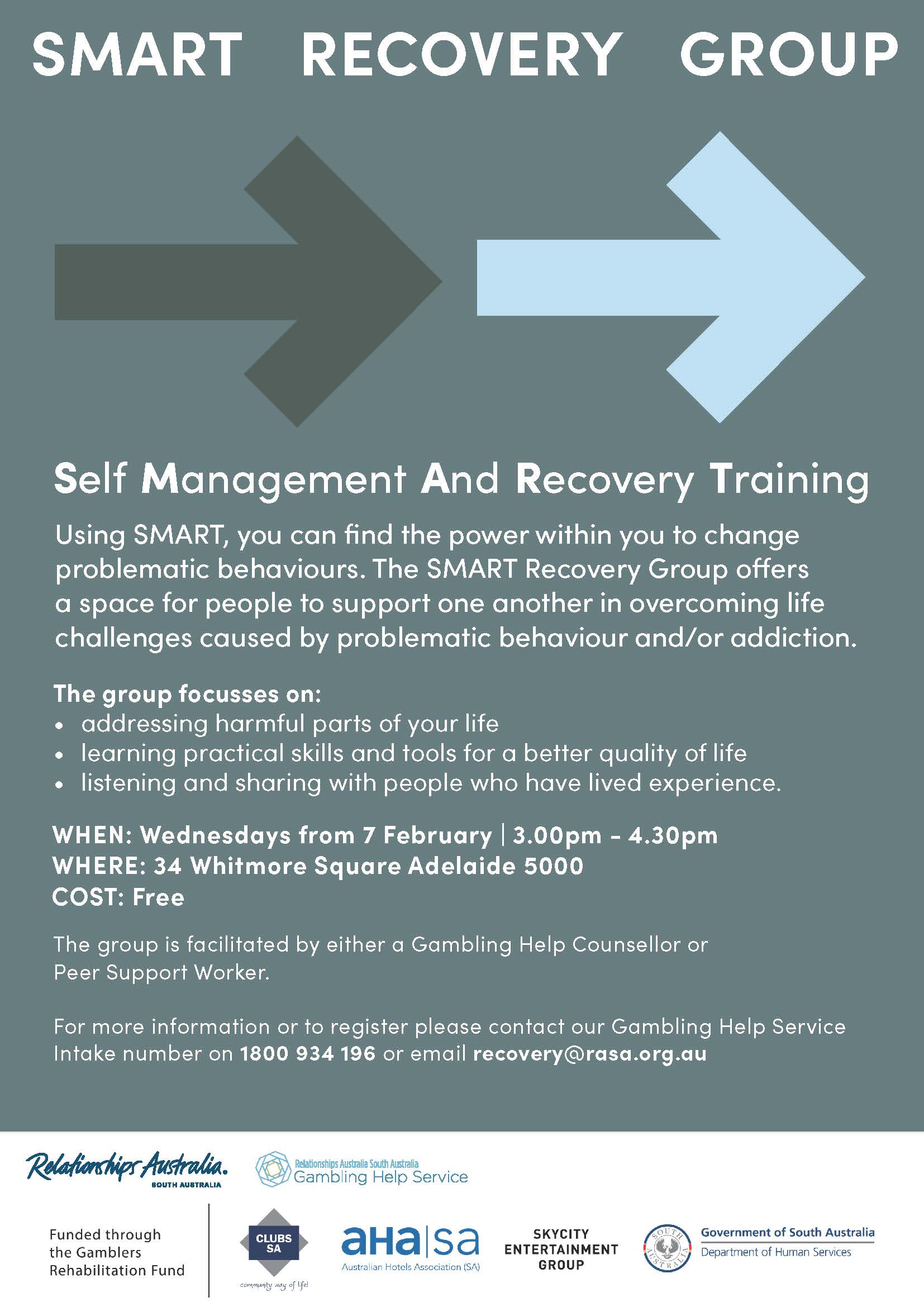 SMART Recovery (Self Management and Recovery Training).
